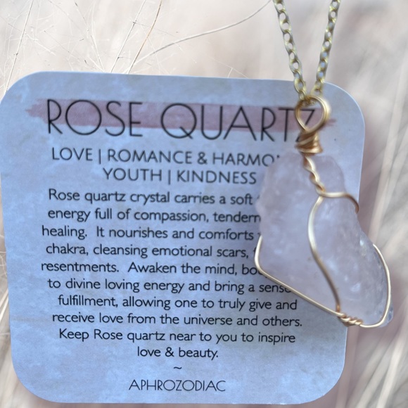 Rose Quartz Romance Crystal Pendant | Aphrozodiac - Picture 3 of 5
